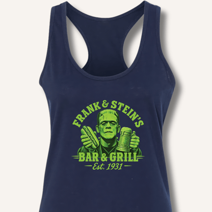Frank & Stein's Bar & Grill T-Shirt Racerback Tank - Sip & Shirt