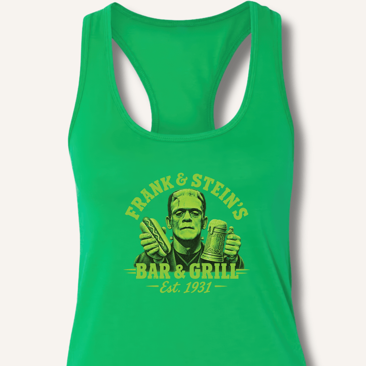 Frank & Stein's Bar & Grill T-Shirt Racerback Tank - Sip & Shirt