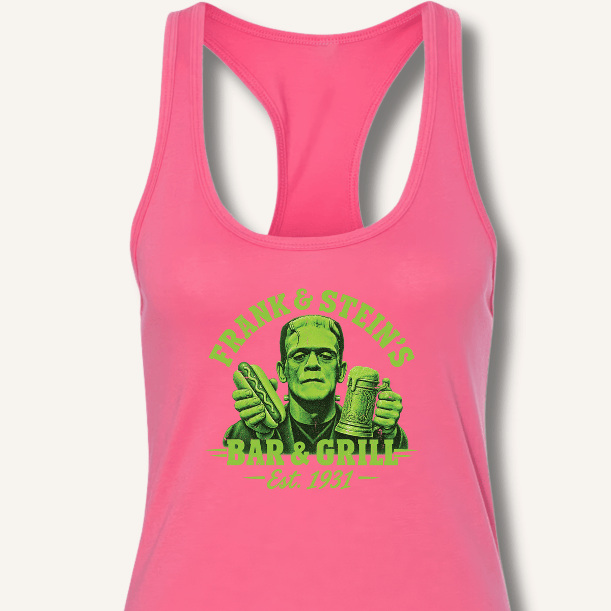 Frank & Stein's Bar & Grill T-Shirt Racerback Tank - Sip & Shirt