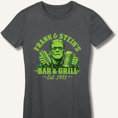 Frank & Stein's Bar & Grill T-Shirt Women's Fitted T-Shirt - Sip & Shirt