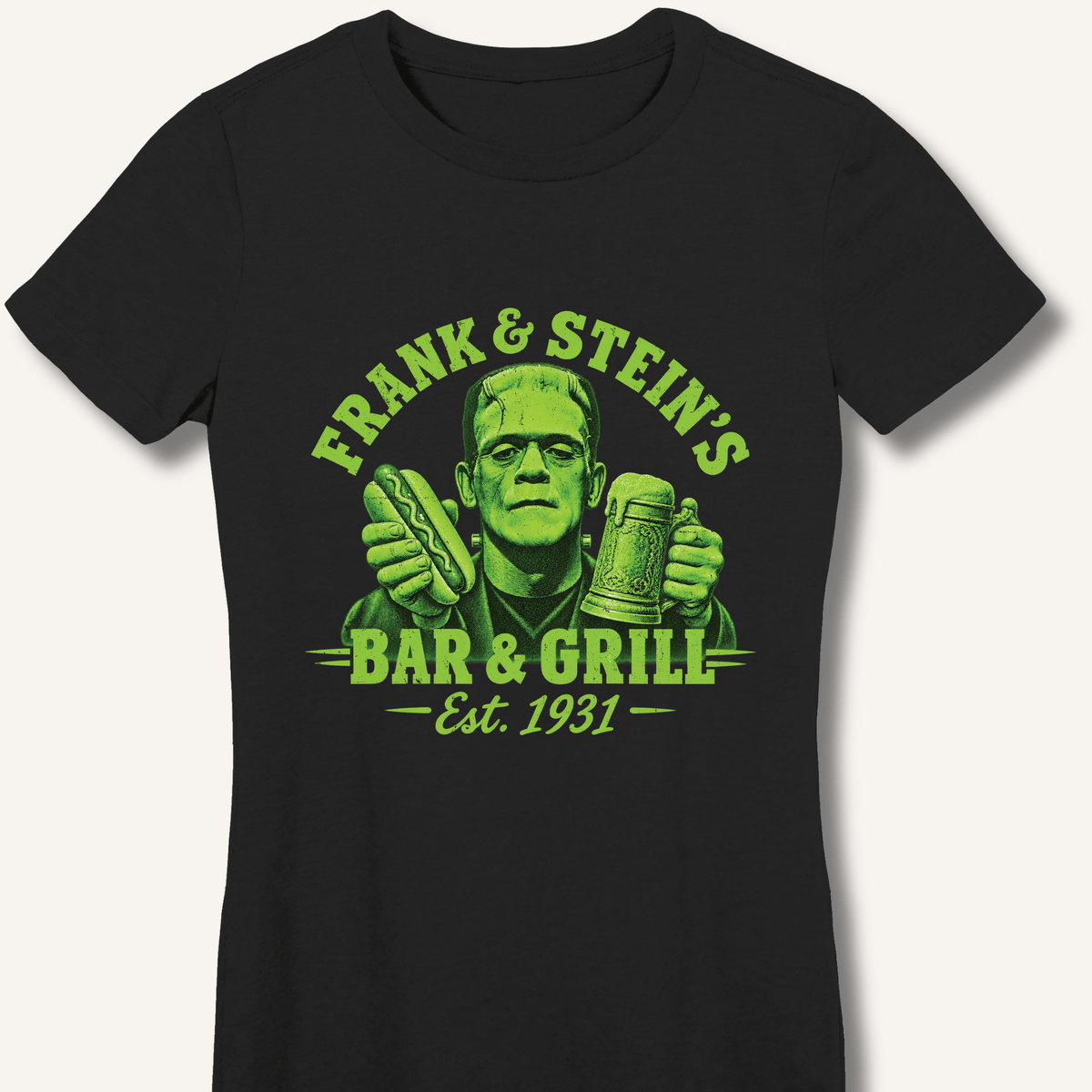 Frank & Stein's Bar & Grill T-Shirt Women's Fitted T-Shirt - Sip & Shirt