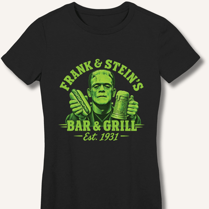 Frank & Stein's Bar & Grill T-Shirt Women's Fitted T-Shirt - Sip & Shirt