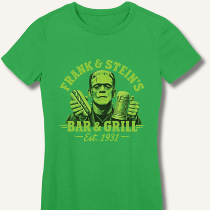 Frank & Stein's Bar & Grill T-Shirt Women's Fitted T-Shirt - Sip & Shirt