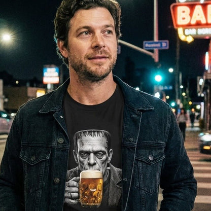 Frankenstein Drinking Beer T-Shirt - Sip & Shirt
