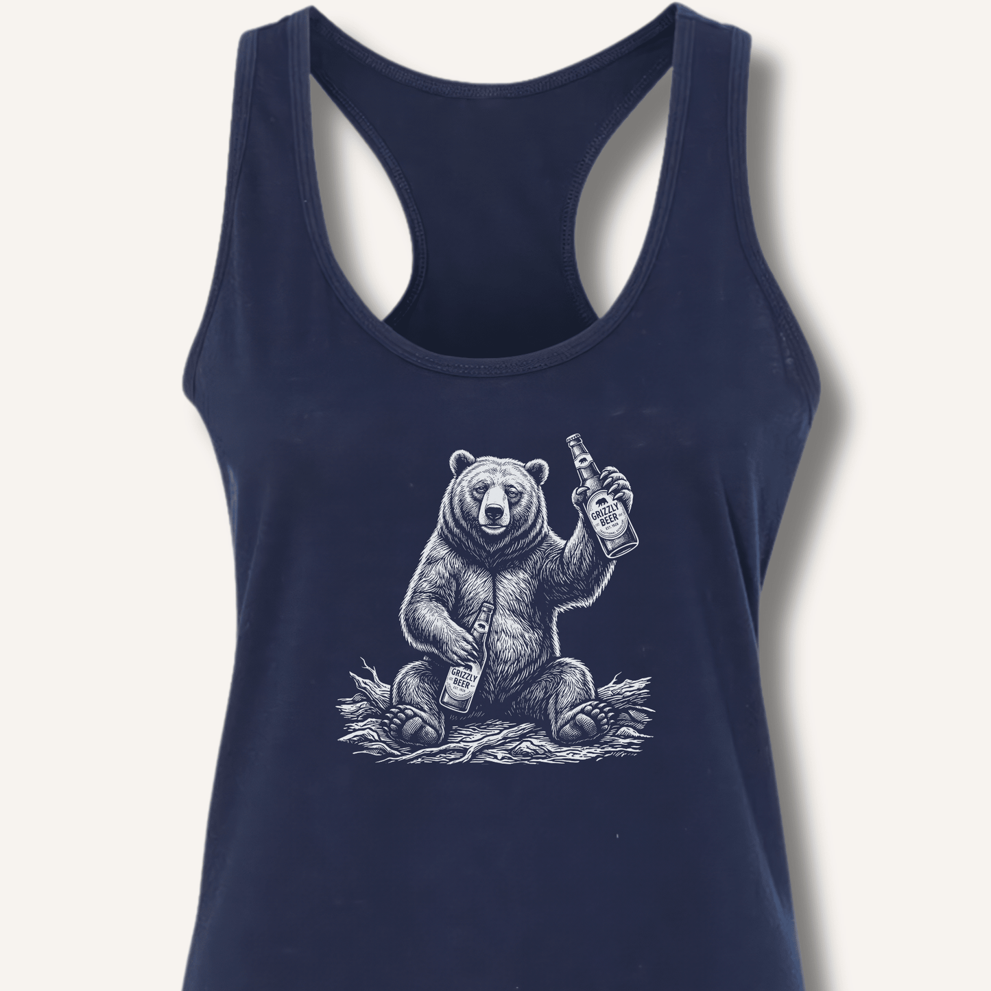 Grizzly Beer T-Shirt Racerback Tank - Sip & Shirt
