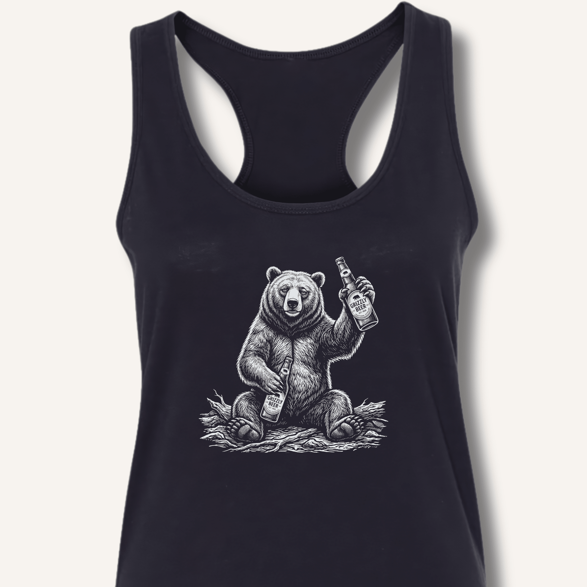 Grizzly Beer T-Shirt Racerback Tank - Sip & Shirt