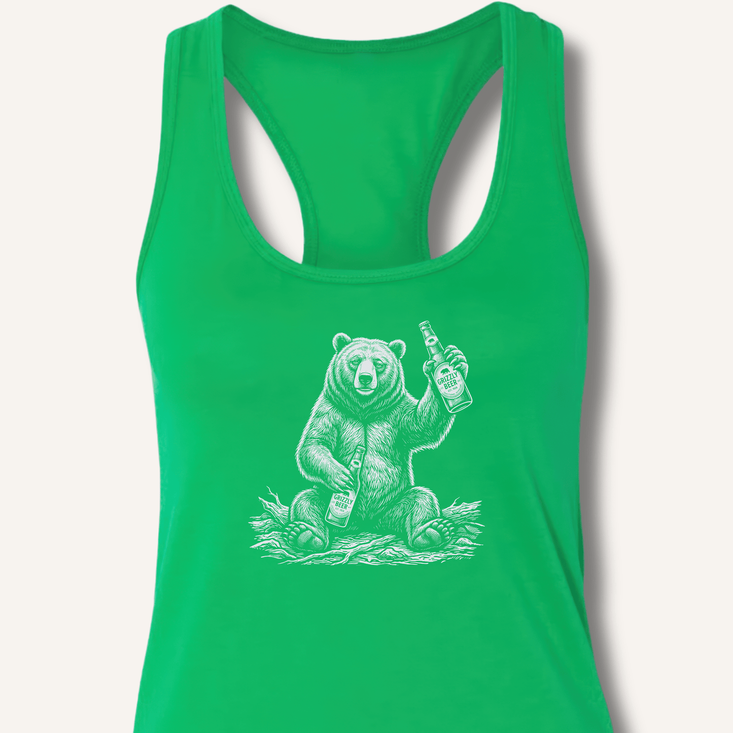 Grizzly Beer T-Shirt Racerback Tank - Sip & Shirt