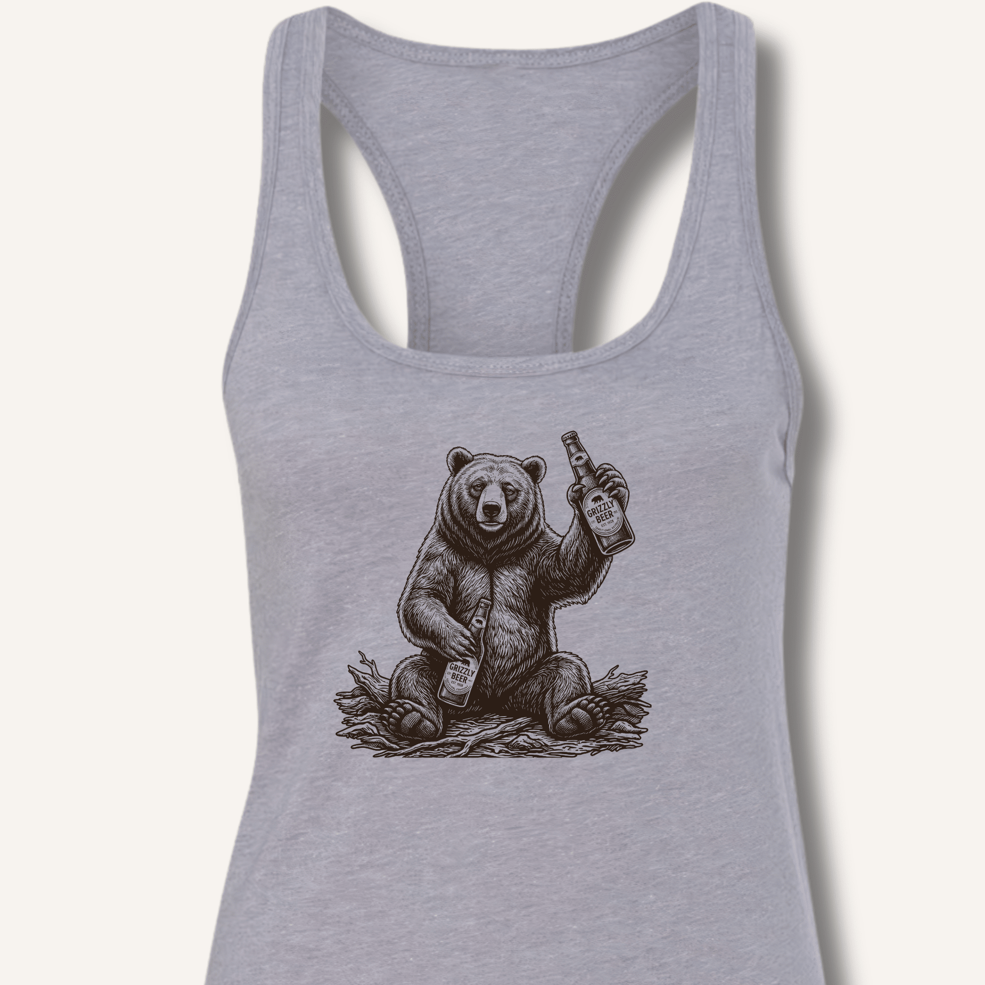 Grizzly Beer T-Shirt Racerback Tank - Sip & Shirt