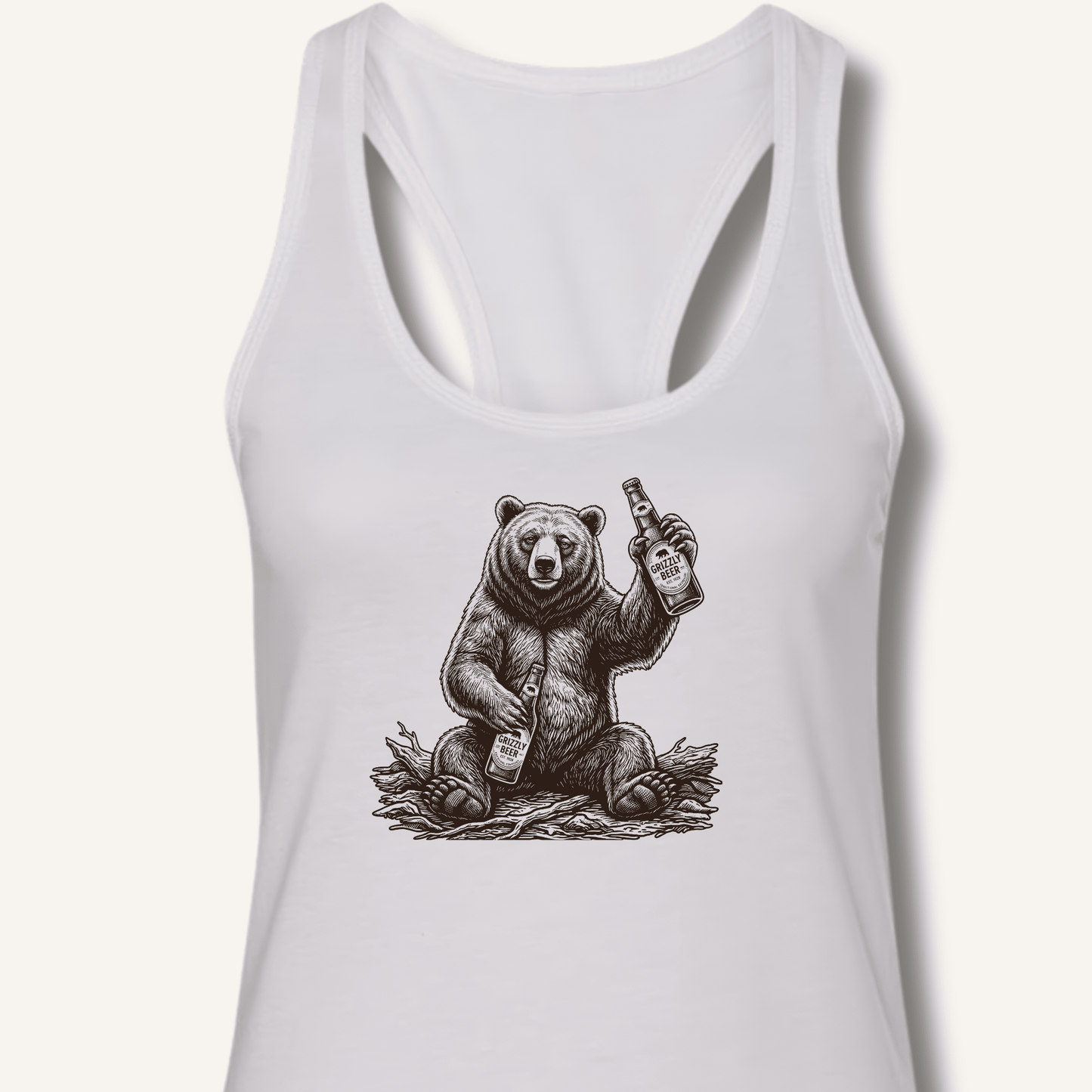 Grizzly Beer T-Shirt Racerback Tank - Sip & Shirt