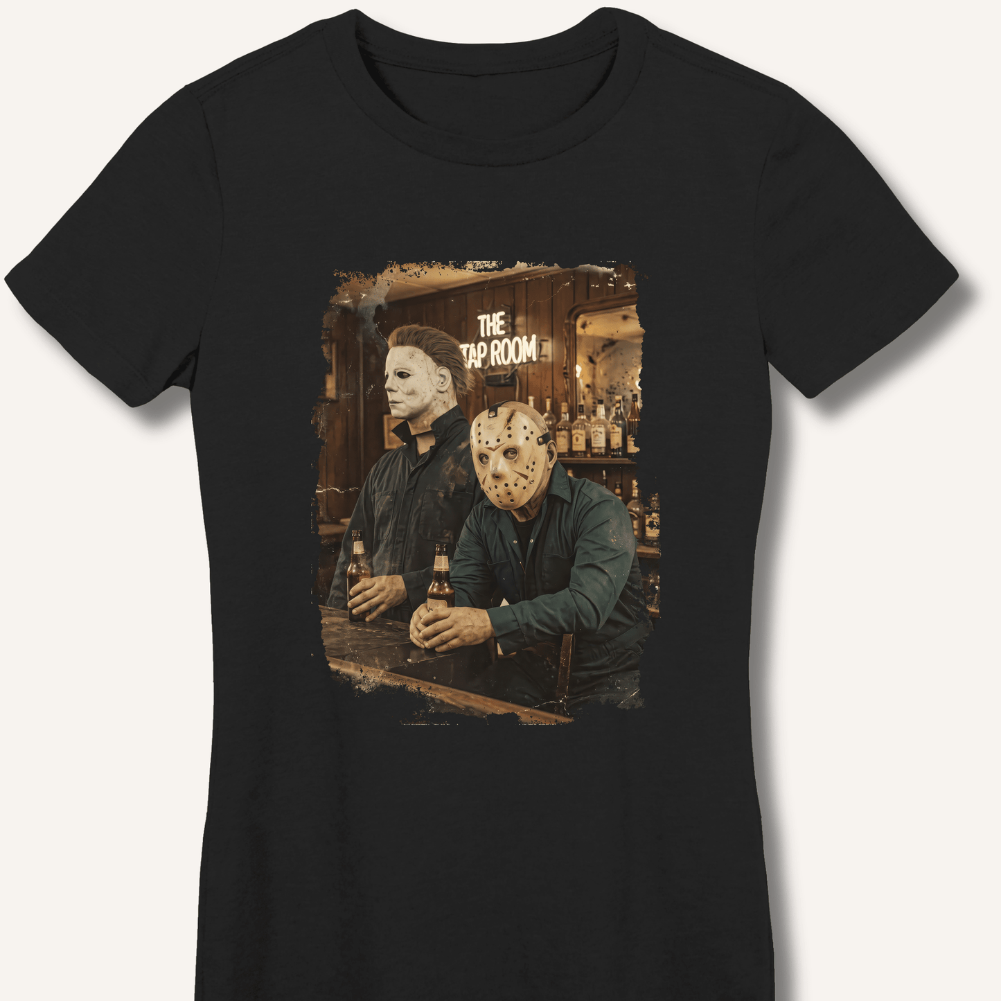Halloween Horror Beer Drinking Women's Fitted T-Shirt - Sip & Shirt
