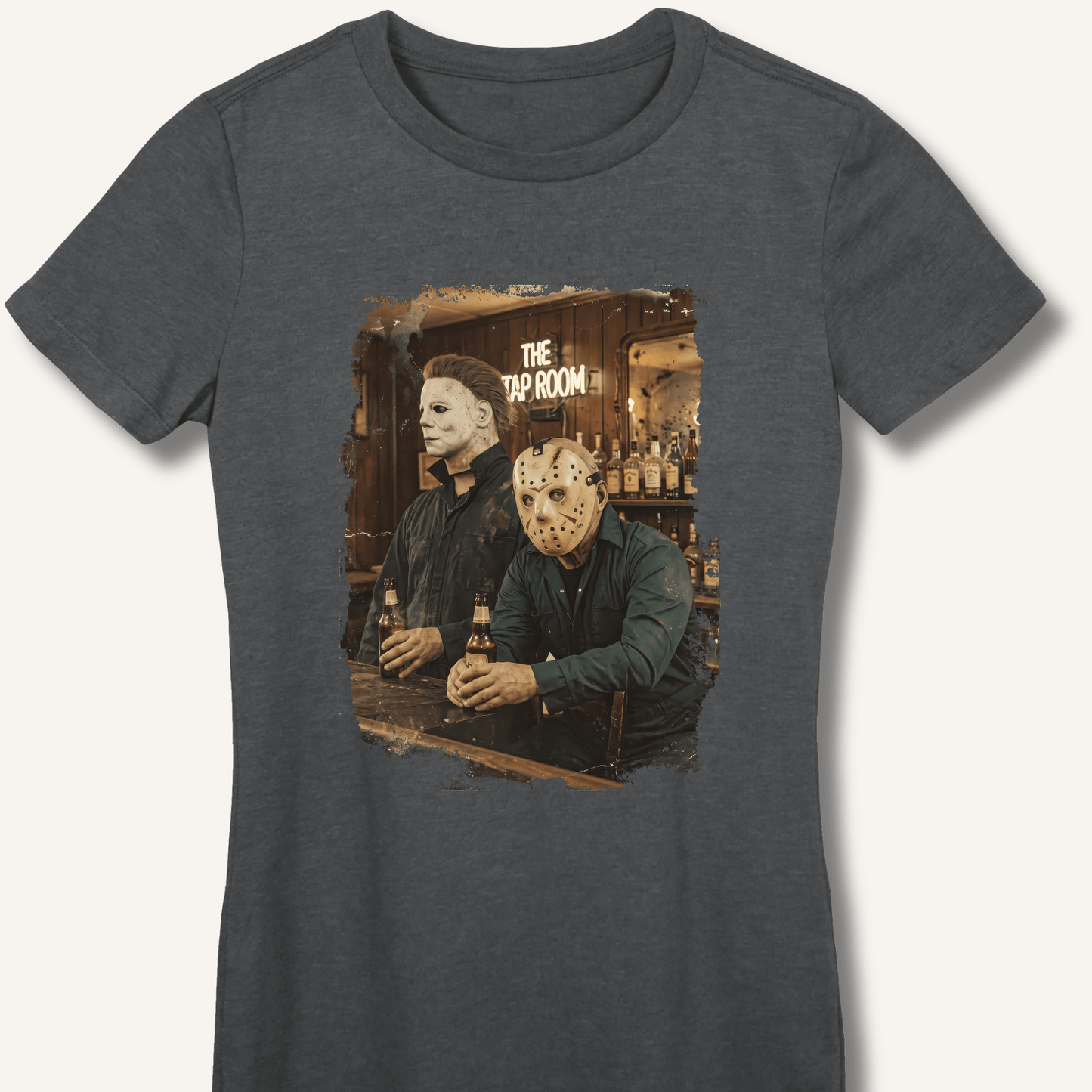 Halloween Horror Beer Drinking Women's Fitted T-Shirt - Sip & Shirt