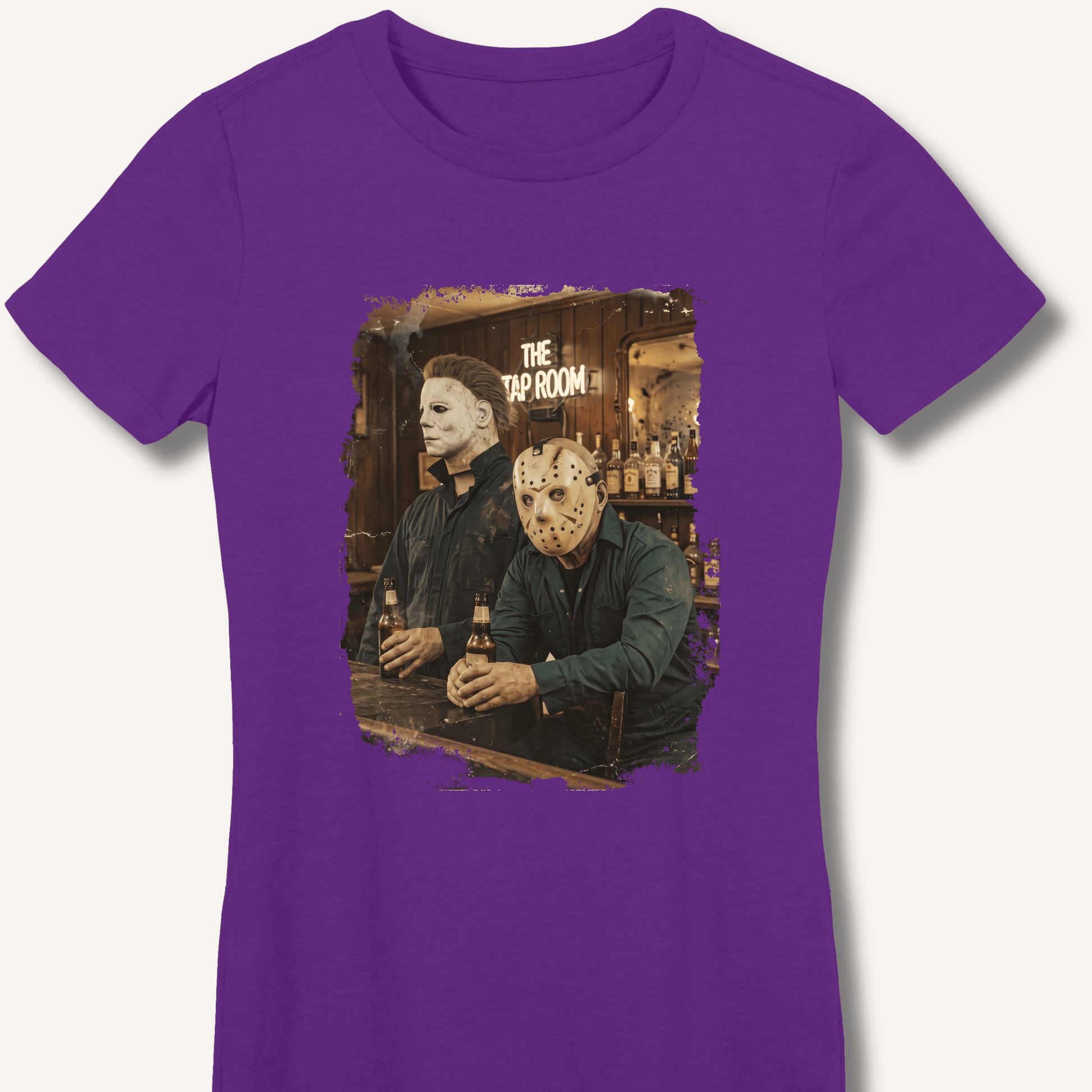 Halloween Horror Beer Drinking Women's Fitted T-Shirt - Sip & Shirt