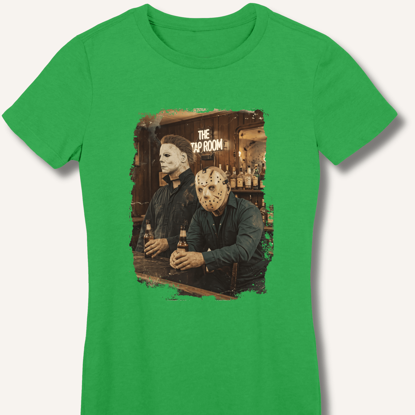 Halloween Horror Beer Drinking Women's Fitted T-Shirt - Sip & Shirt