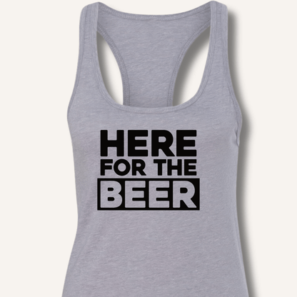 Here for the Beer Racerback Tank - Sip & Shirt