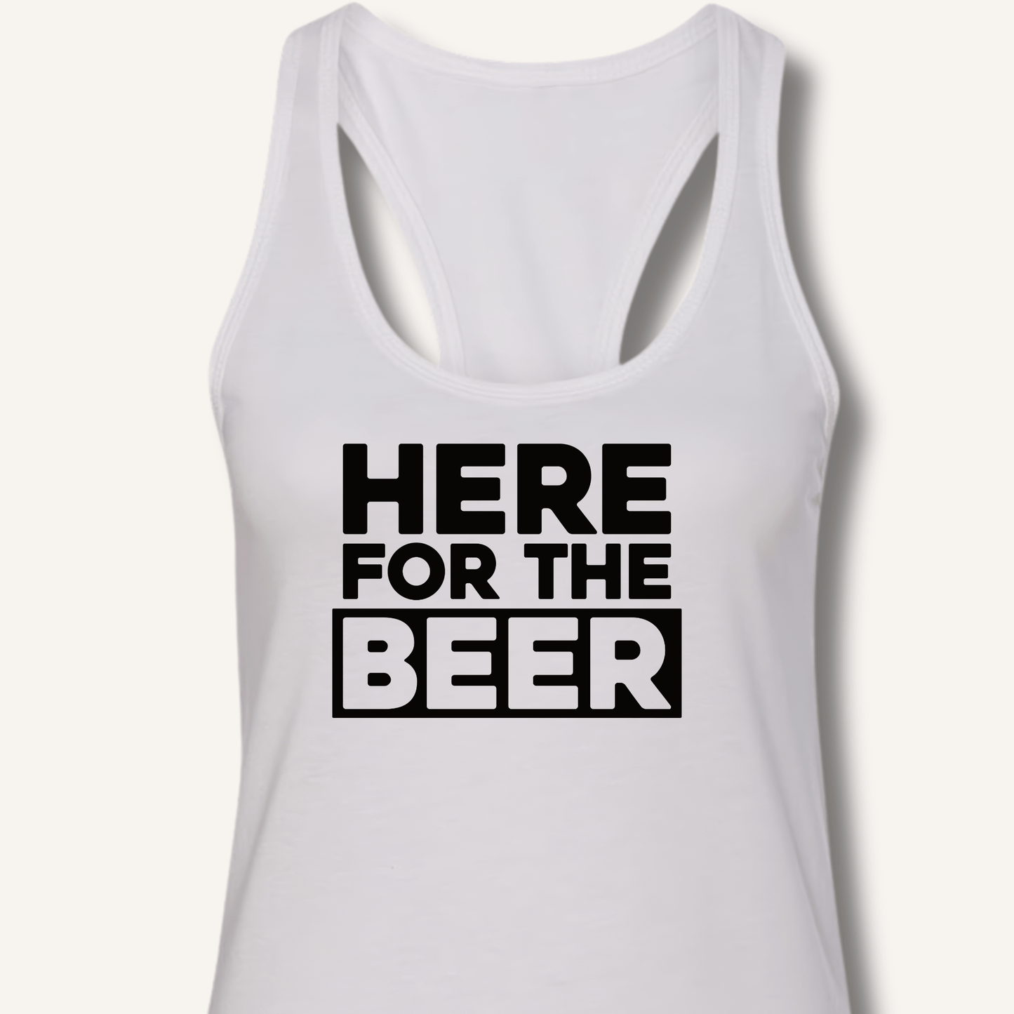 Here for the Beer Racerback Tank - Sip & Shirt
