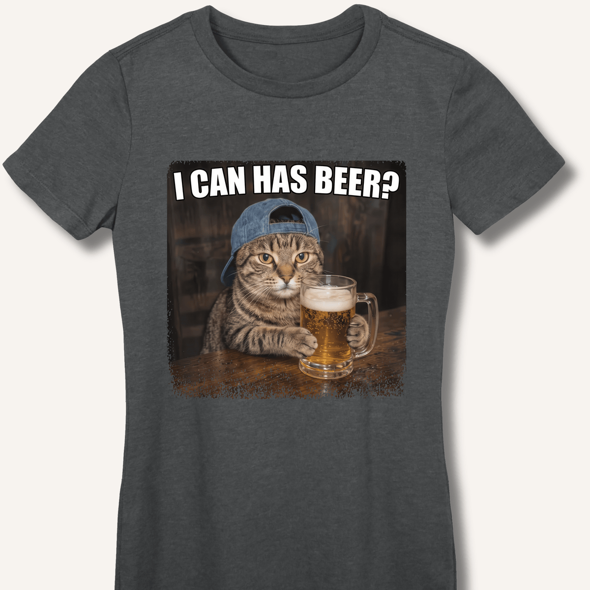 I Can Has Beer Women's Fitted T-Shirt - Sip & Shirt