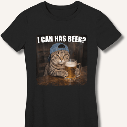 I Can Has Beer Women's Fitted T-Shirt - Sip & Shirt