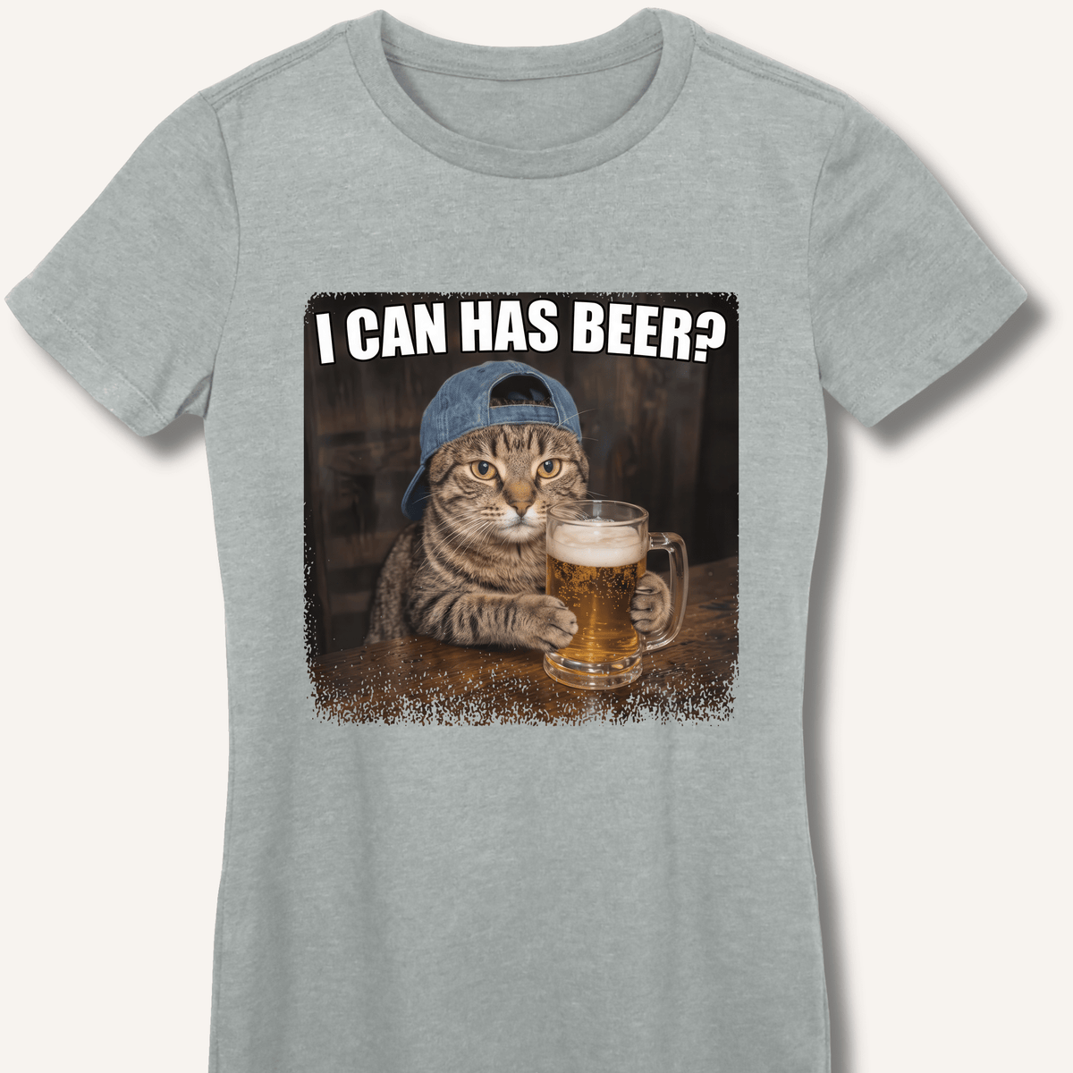 I Can Has Beer Women's Fitted T-Shirt - Sip & Shirt