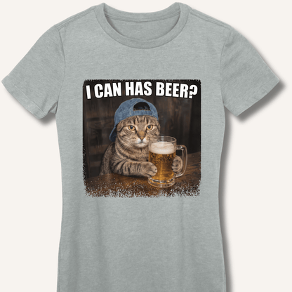 I Can Has Beer Women's Fitted T-Shirt - Sip & Shirt