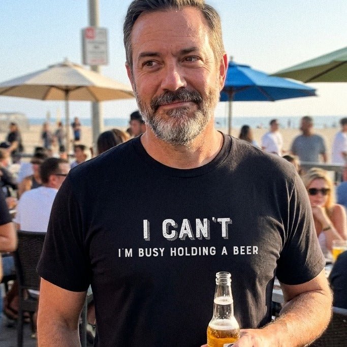 I Can't I'm Busy Holding a Beer T-Shirt - Sip & Shirt