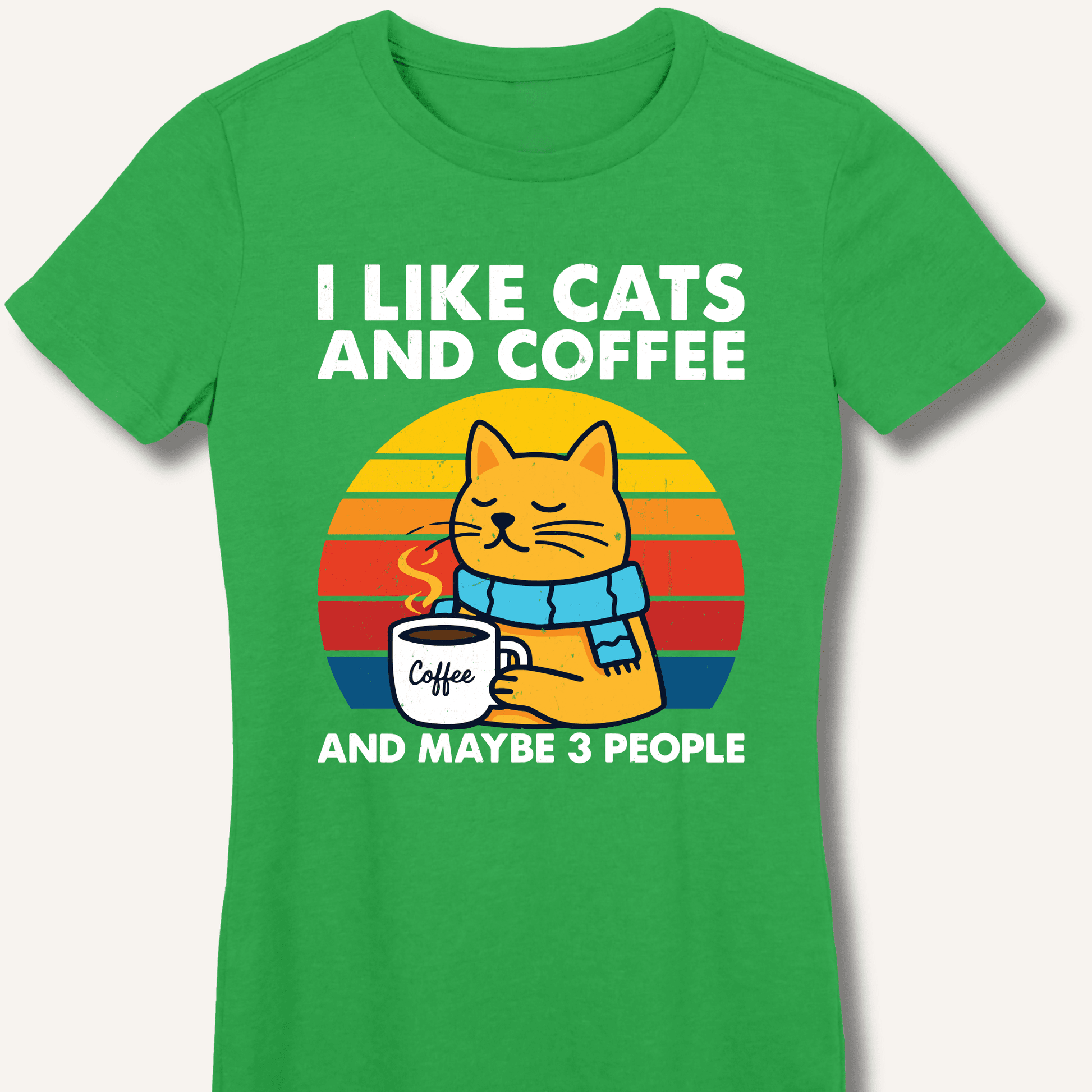I Like Cats and Coffee Fitted T-Shirt - Sip & Shirt