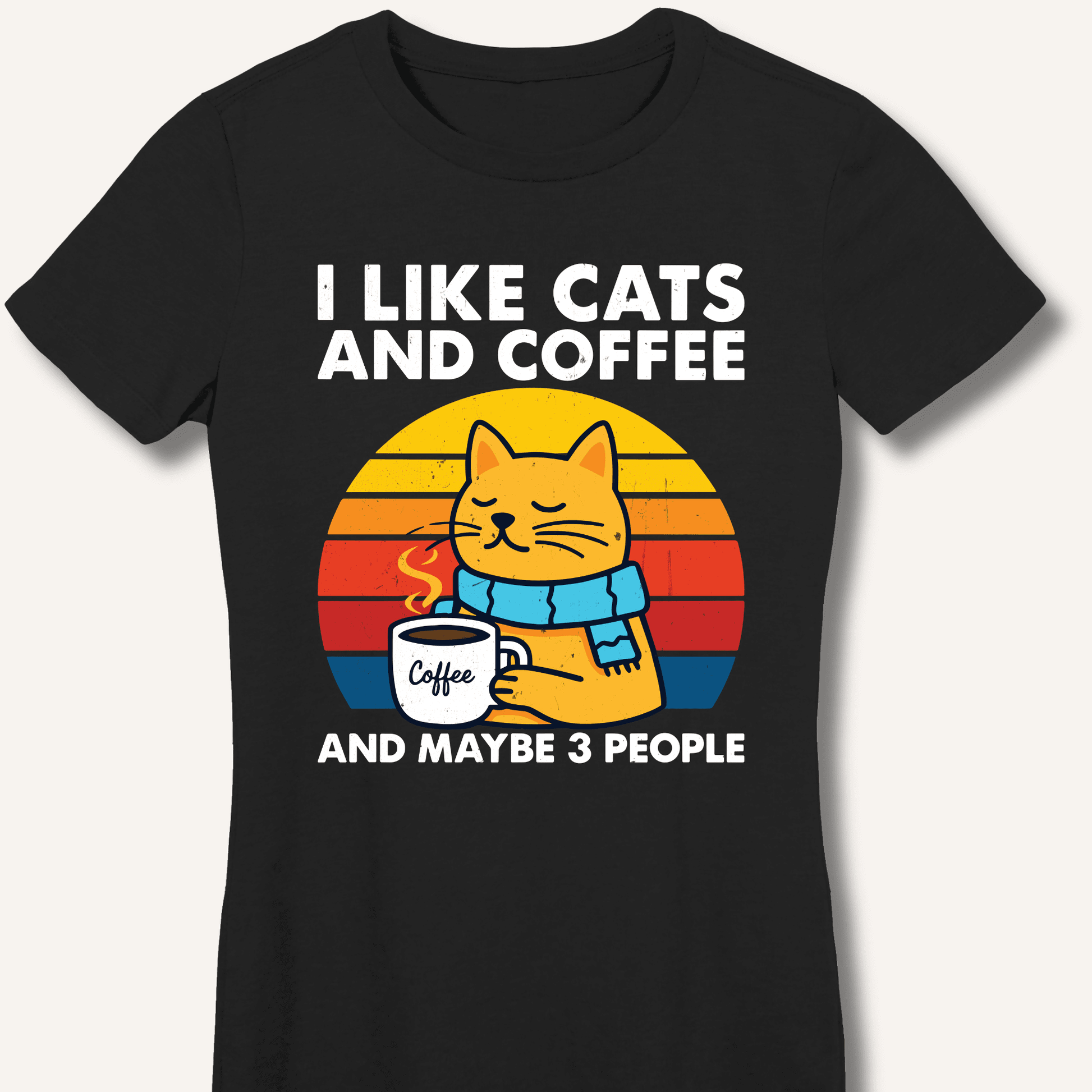 I Like Cats and Coffee Fitted T-Shirt - Sip & Shirt