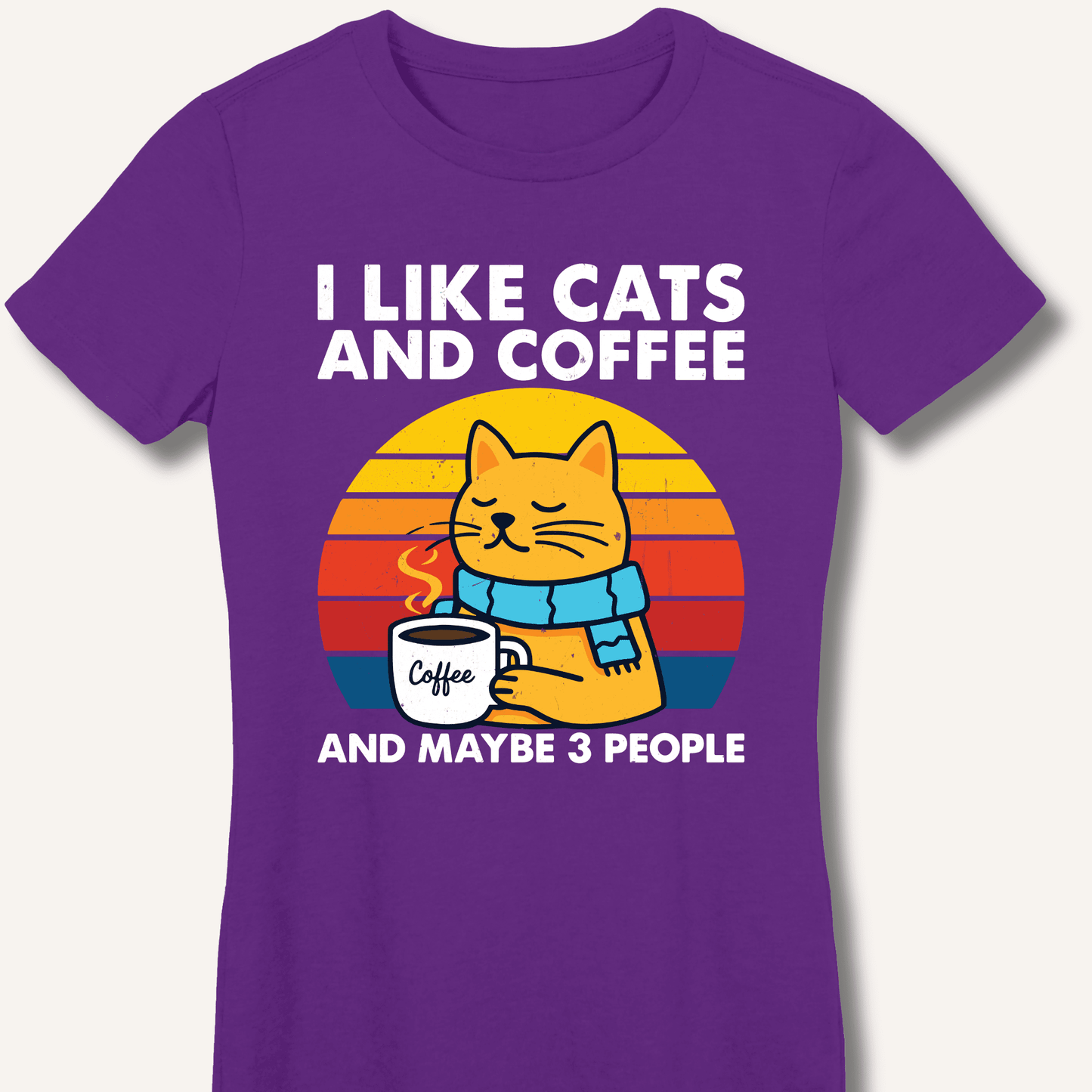I Like Cats and Coffee Fitted T-Shirt - Sip & Shirt