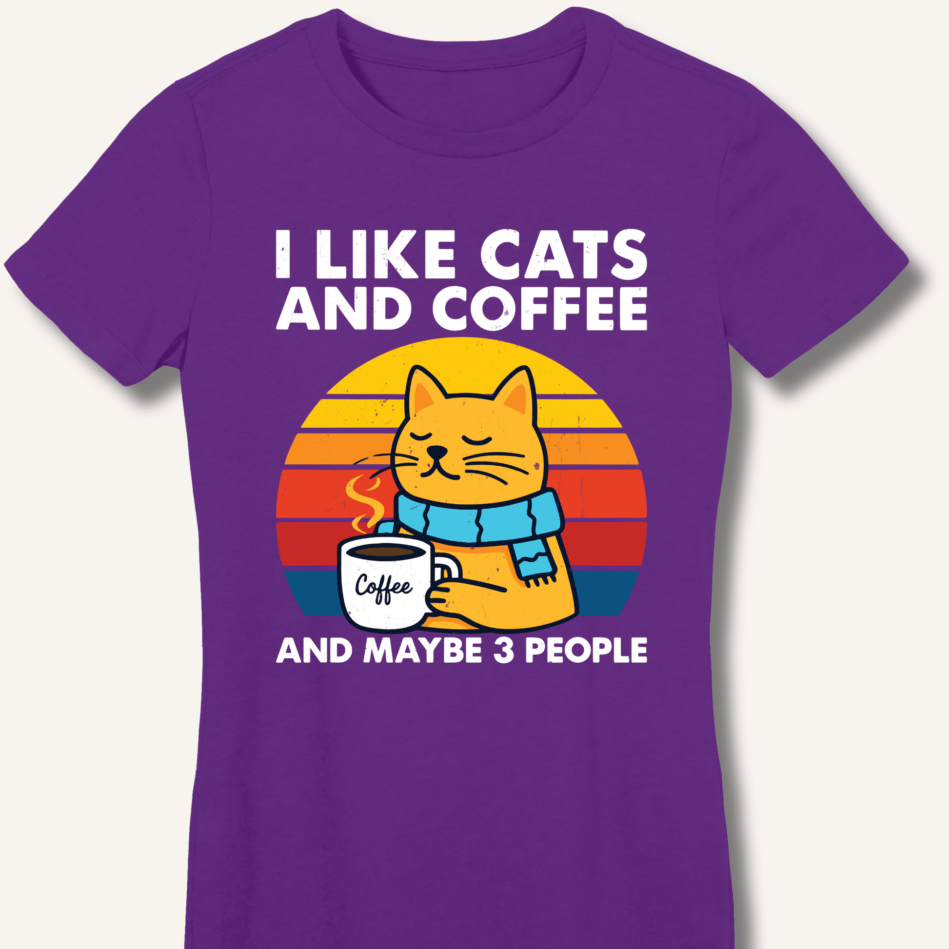 I Like Cats and Coffee Fitted T-Shirt - Sip & Shirt
