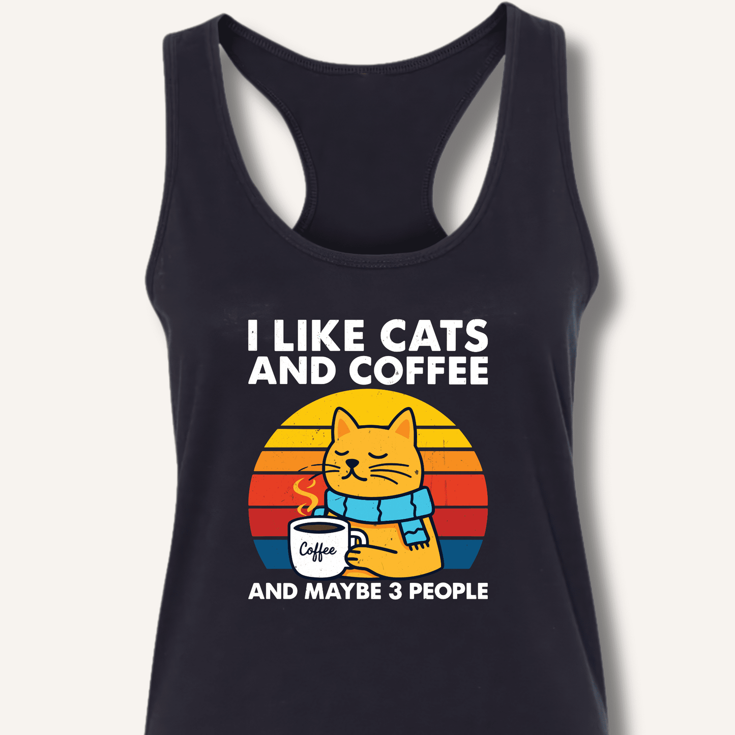 I Like Cats and Coffee Racerback Tank - Sip & Shirt