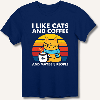 I Like Cats and Coffee T-Shirt - Sip & Shirt