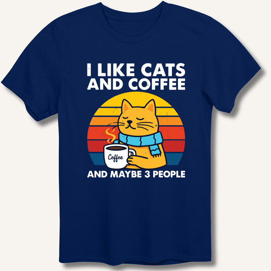I Like Cats and Coffee T-Shirt - Sip & Shirt
