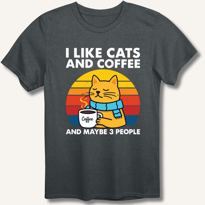 I Like Cats and Coffee T-Shirt - Sip & Shirt