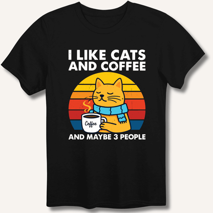 I Like Cats and Coffee T-Shirt - Sip & Shirt