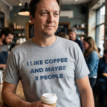 I Like Coffee and Maybe 3 People T-Shirt - Sip & Shirt