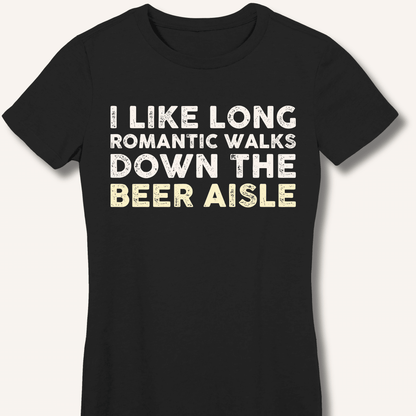 I Like Long Romantic Walks Fitted T-Shirt - Sip & Shirt