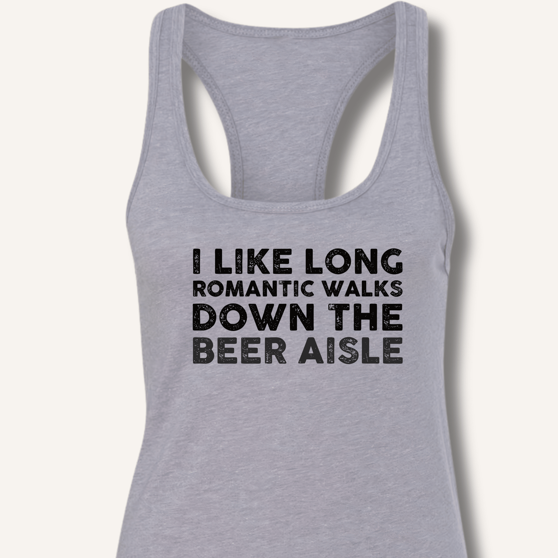 I Like Long Romantic Walks Racerback Tank - Sip & Shirt