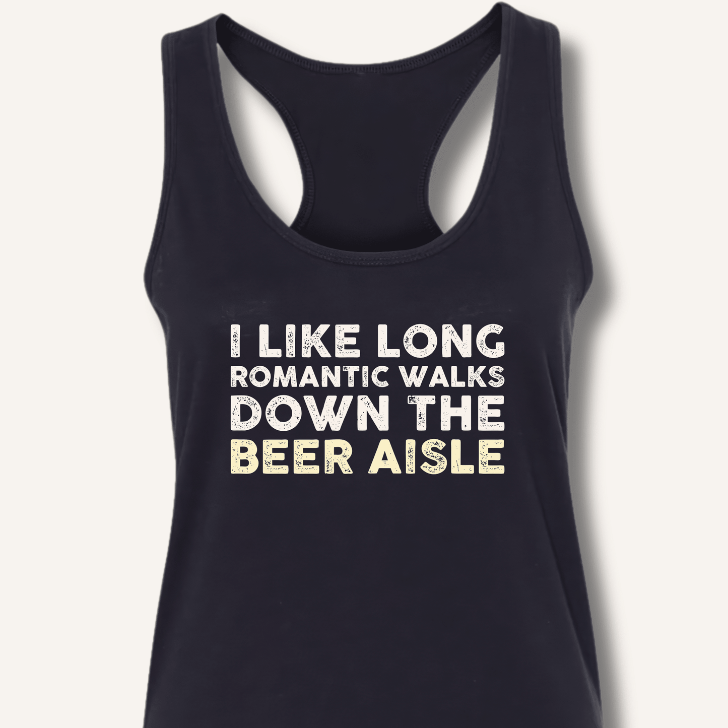 I Like Long Romantic Walks Racerback Tank - Sip & Shirt