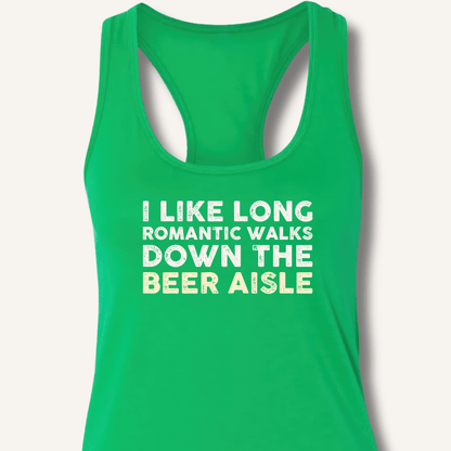 I Like Long Romantic Walks Racerback Tank - Sip & Shirt