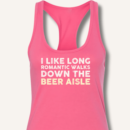 I Like Long Romantic Walks Racerback Tank - Sip & Shirt