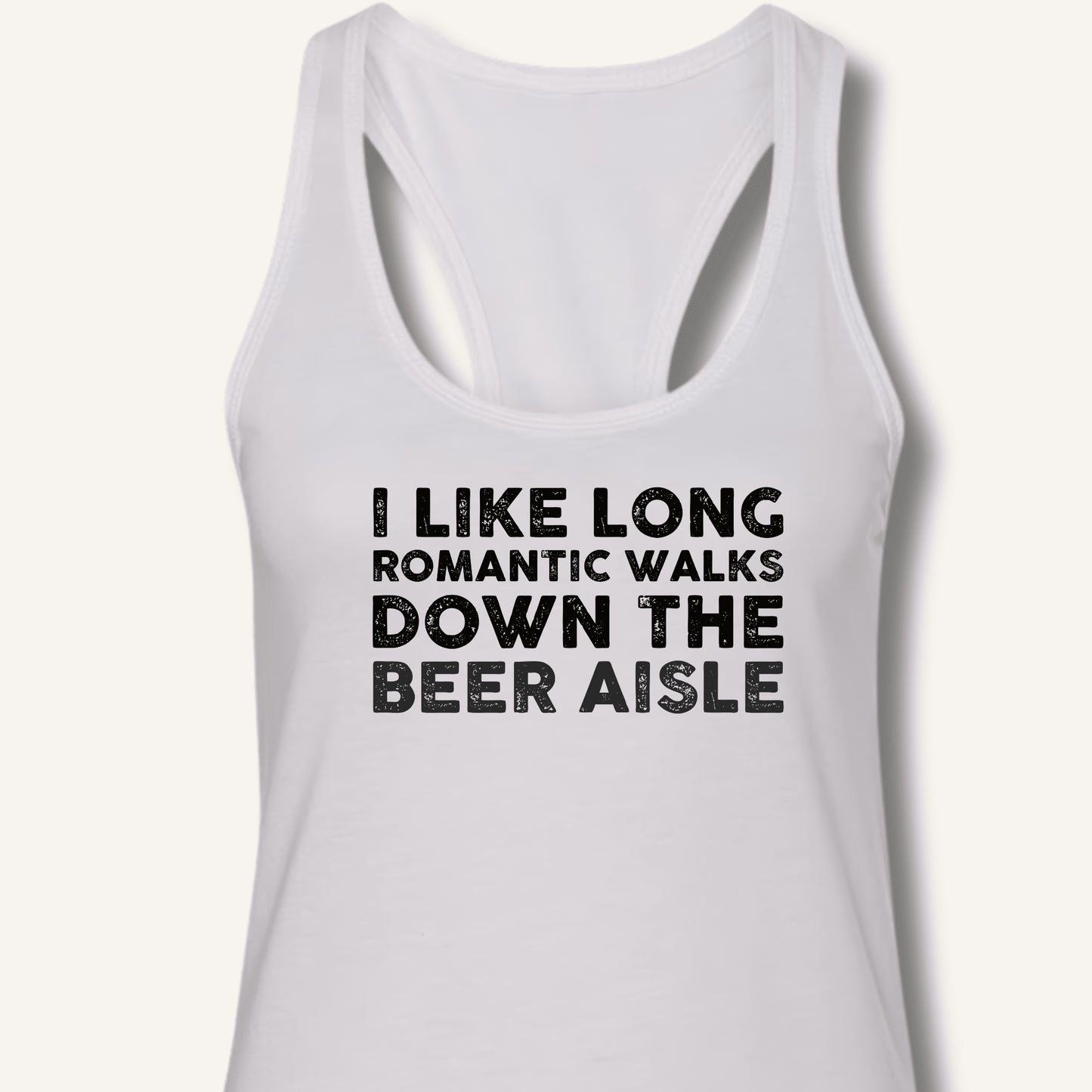 I Like Long Romantic Walks Racerback Tank - Sip & Shirt