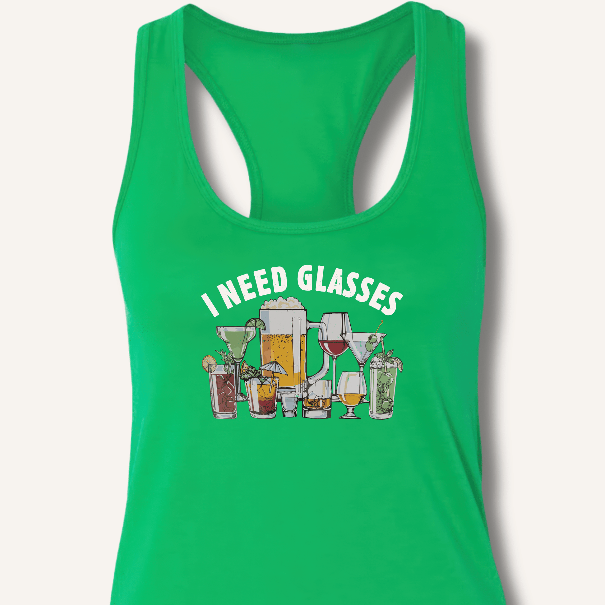 I Need Glasses Racerback Tank - Sip & Shirt