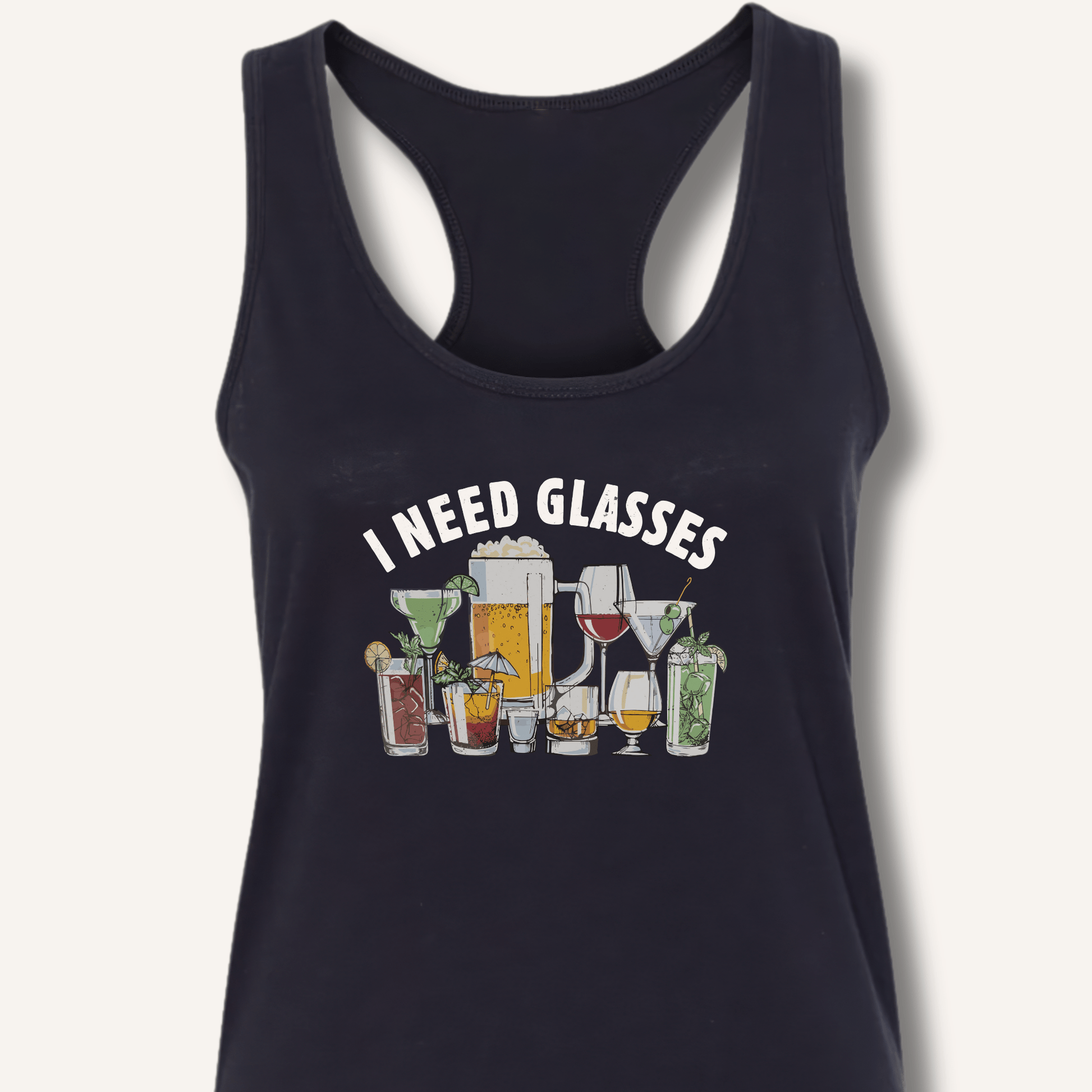 I Need Glasses Racerback Tank - Sip & Shirt