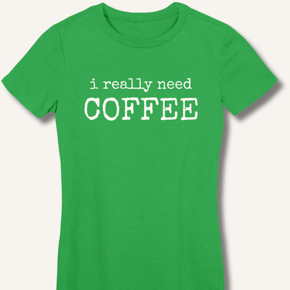 I Really Need Coffee Fitted T-Shirt - Sip & Shirt