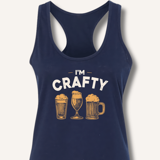 I'm Crafty Racerback Tank - Sip & Shirt