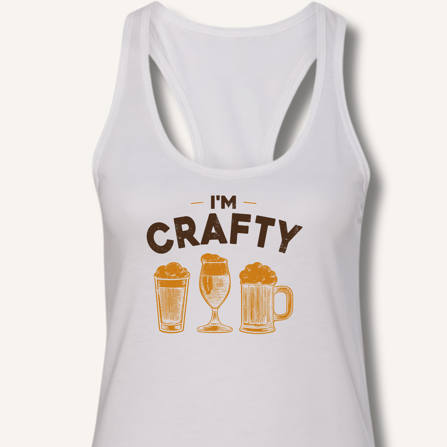 I'm Crafty Racerback Tank - Sip & Shirt