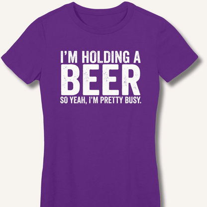 I'm Holding A Beer Fitted T-Shirt - Sip & Shirt