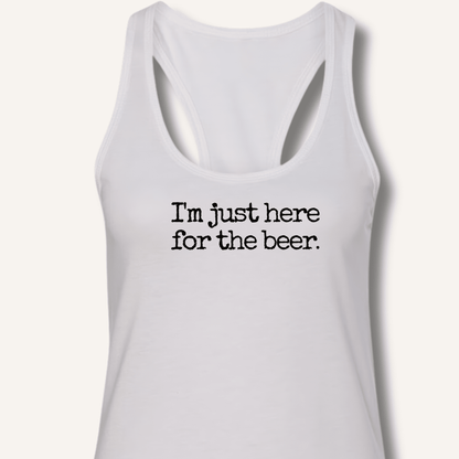 I'm Just Here for the Beer Racerback Tank - Sip & Shirt