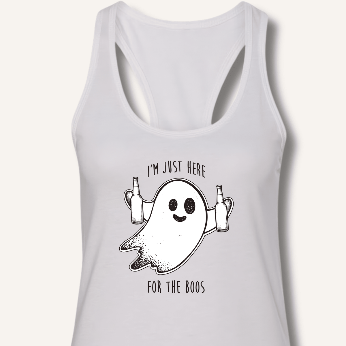 I'm Just Here For The Boos Racerback Tank - Sip & Shirt