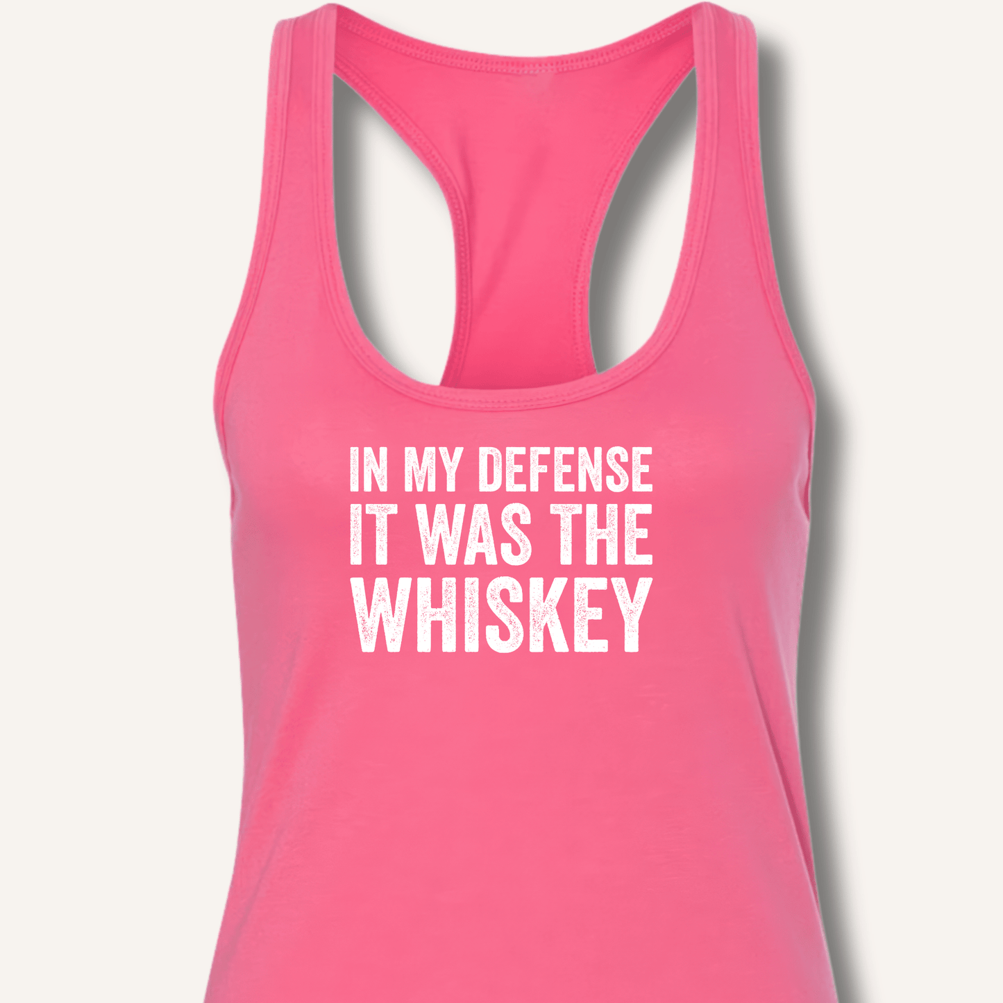 In My Defense It Was The Whiskey Racerback Tank - Sip & Shirt