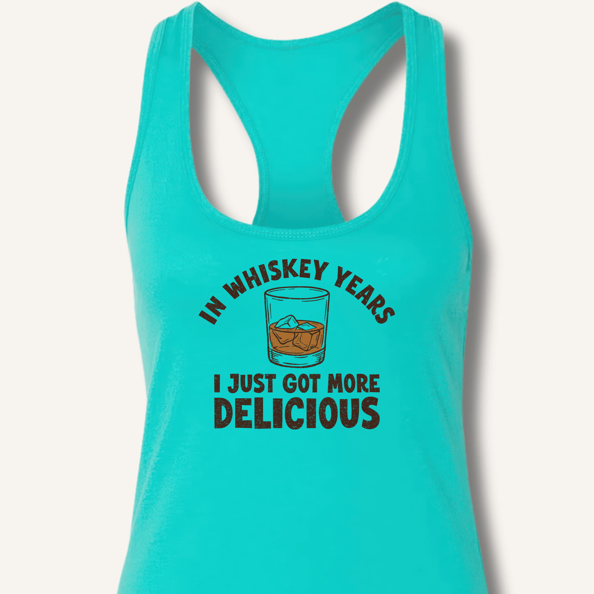 In Whiskey Years I Just Got More Delicious Racerback Tank - Sip & Shirt